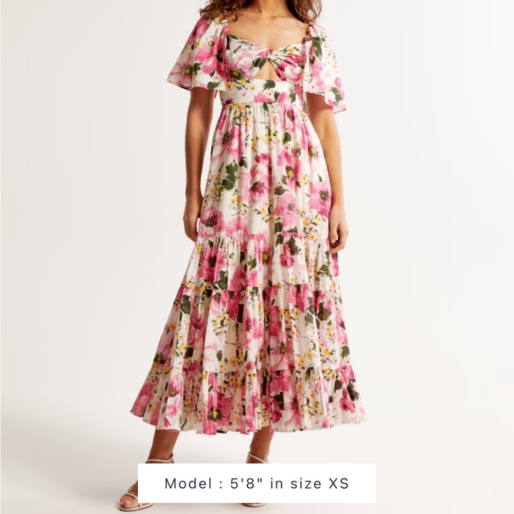 💗NWT💗 Abercrombie & Fitch Angel Sleeve Cutout Midi Dress